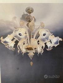 lampadario murano foglia oro