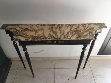 Consolle liberty ebanizzata con bronzi
