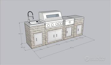 Cucina da esterno su ordinazione