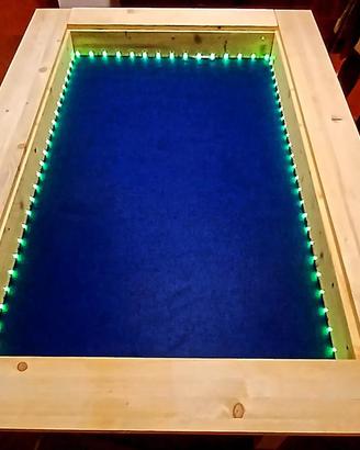 Tavolo da Gioco con area recessed, LED e panno