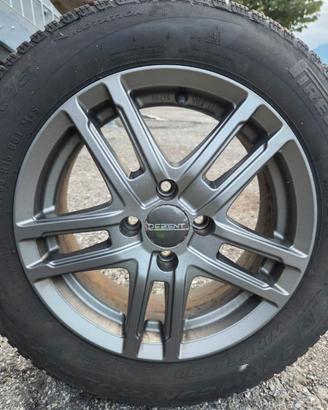 500e 4 cerchi in lega + gomme invernali Pirelli