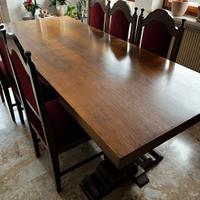 SET TAVOLO FRATINO Legno Massiccio (200x80) + 6 Se