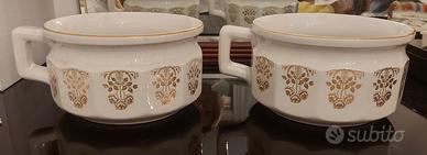 Pitali Vasi da Notte Vintage in ceramica decorata