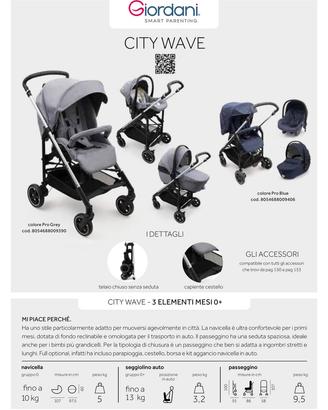 Trio Giordani City Wave grigio