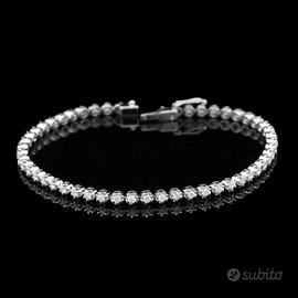 BRACCIALE TENNIS ORO BIANCO 18KT BRILLANTI 0.74 CT