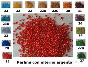 250 grammi Perline con interno argento
