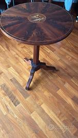 Tavolo legno francese antico a vela  tondo intarsi