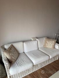 Salotto vimini bianco