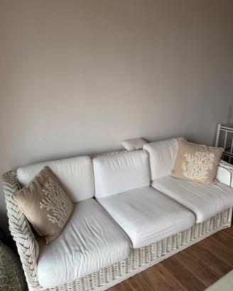 Salotto vimini bianco