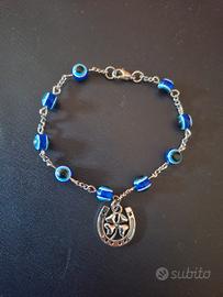 braccialetto evil eye e ferro cavallo 