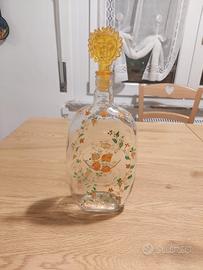 bottiglia vetro decorata s mano