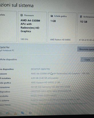 HP pavilion G6 funzionante per pezzi di ricambio