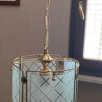 Lampadario in vetro e ottone