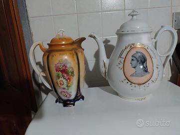 Lotto 2 Teiere Ottocento Porcellana Imperfette