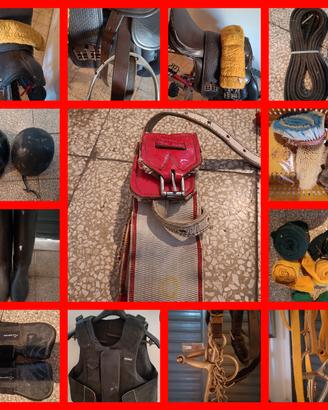 sella  capezza e altra attrezzatura  per cavallo 