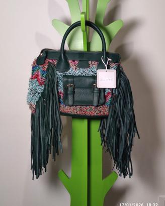 Borsa a mano verde scuro con tracolla – nuova con