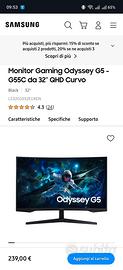 Monitor Gaming Odyssey G5 - G55C da 32'' QHD Curvo