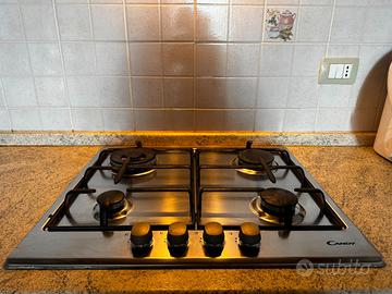 Piano cottura a gas Candy in acciaio inox 4 fuochi