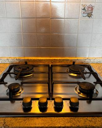Piano cottura a gas Candy in acciaio inox 4 fuochi
