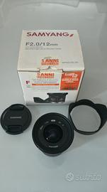 Grandangolo lineare Samyang 12mm F2.0 