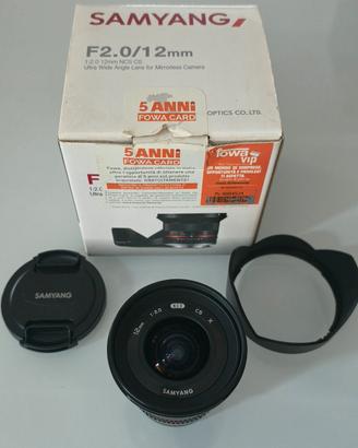 Grandangolo lineare Samyang 12mm F2.0 