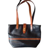 Borsa a Spalla Nera e Marrone Vintage Anni 90