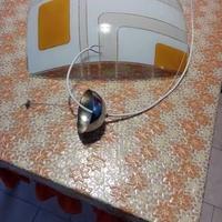 lampadario vetro di muramo colore bianco e baige