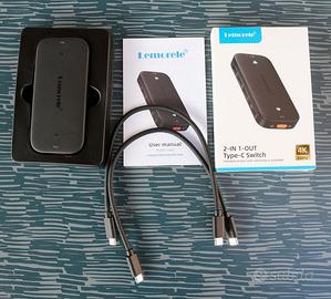 Docking station Switch KVM USB-C controllo 2 PC