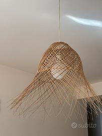 Plafoniera paralume in vimini per lampada soffitto