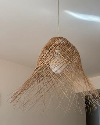 Plafoniera paralume in vimini per lampada soffitto