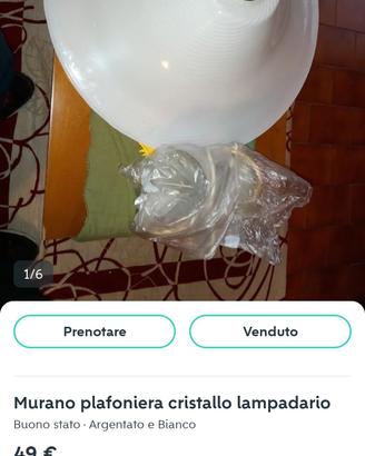 plafoniera murano vetro