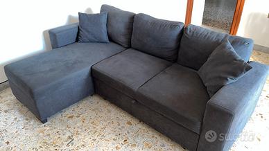 Divano letto angolare con penisola reversibile con