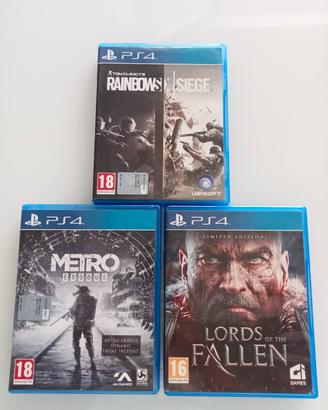 tre giochi PlayStation 4