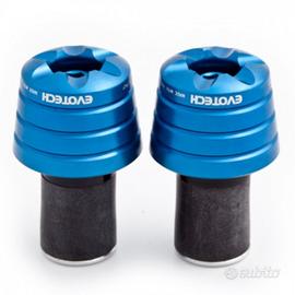 Coppia contrappesi manubrio moto blu Evotech FS-U/