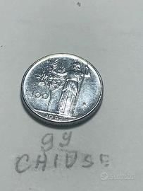 Moneta 100 lire piccole  NC con cifra 9 chiuse + 🎁