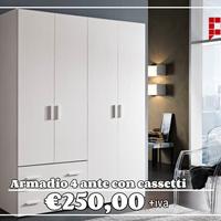 Armadio 4 ante battenti + cassetti -