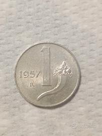 moneta 1 lira 1957