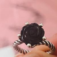 Pandora anello rosa nera in onice taglia 50