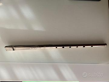 Antico flagioletto (flauto) in metallo, 6 fori, DO