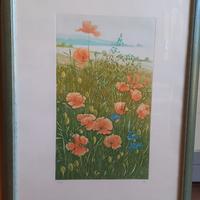 "papaveri" acquagorte originale su lastre di zinco