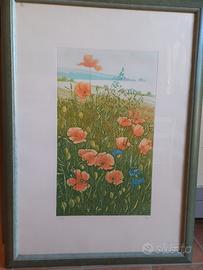 "papaveri" acquagorte originale su lastre di zinco