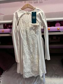 vestito femminile pizzo   di cerimonia 10 anni