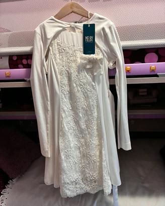 vestito femminile pizzo   di cerimonia 10 anni