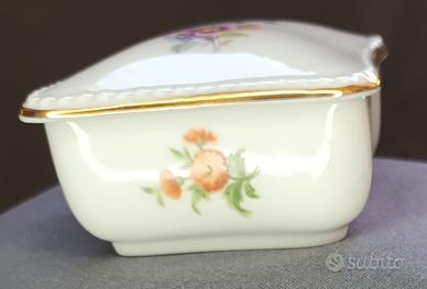 Scatola porcellana vintage GDR 1877 Germania Est