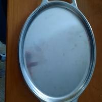 Vassoio ovale vintage in acciaio inox Alessi