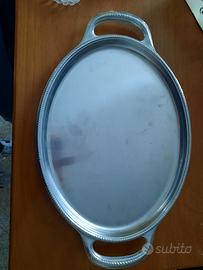 Vassoio ovale vintage in acciaio inox Alessi
