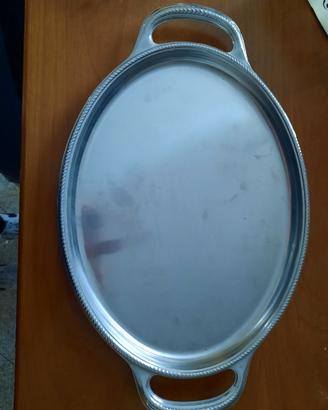 Vassoio ovale vintage in acciaio inox Alessi