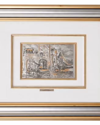 Quadro lamina argento 925 con finitura oro