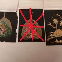 2 DIPINTI su foglia di PIPAL - BODHI - FICO SACRO