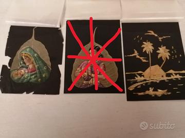 2 DIPINTI su foglia di PIPAL - BODHI - FICO SACRO